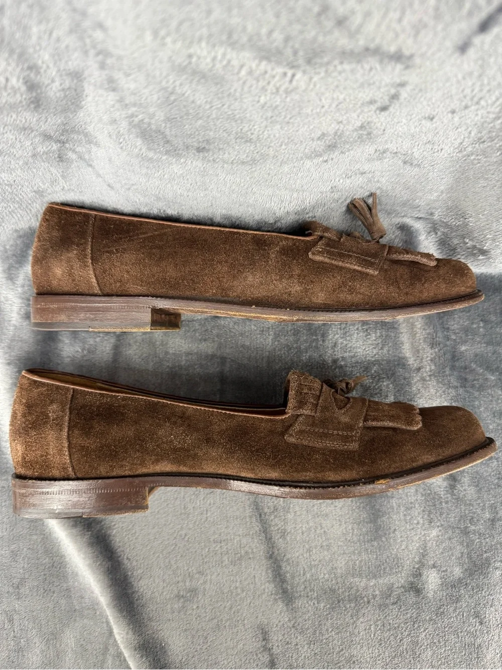 Men's Cable & Co. Brown Suede Italian Tassel Loafers Size 10.5 10 1/2